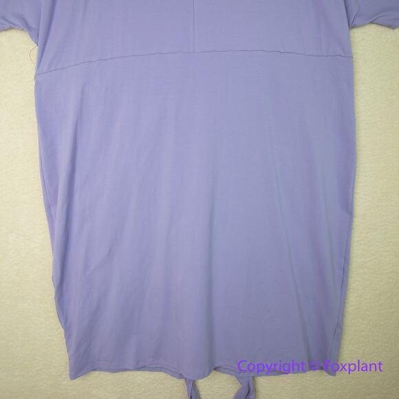 New! ELOQUII Women's Plus Size Cross Front Flutter Sleeve Dress purple, 26 - Picture 9 of 12